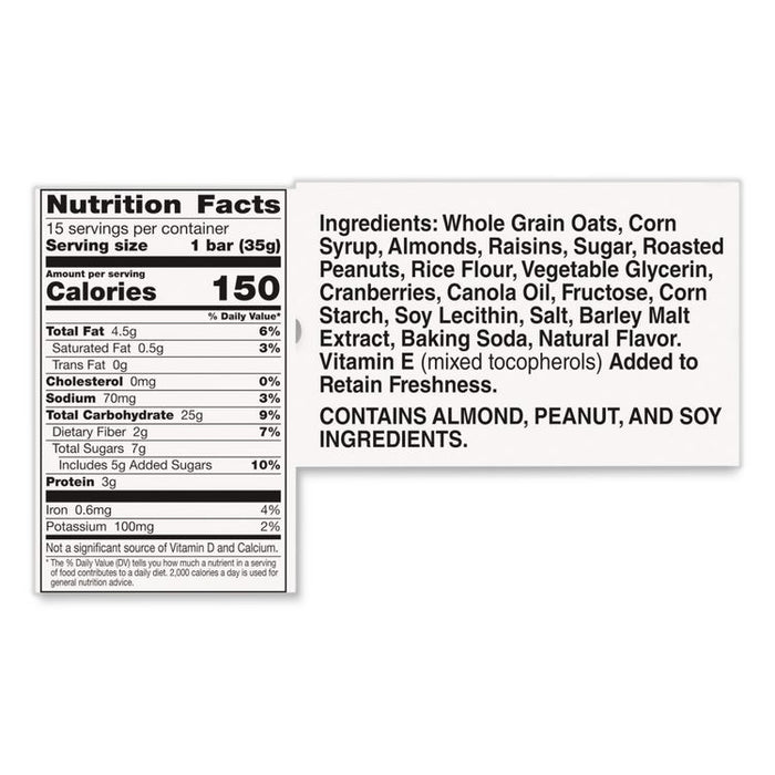 Granola Bars, Chewy Fruit and Nut Trail Mix, 1.2 oz Pouch, 48/Box
