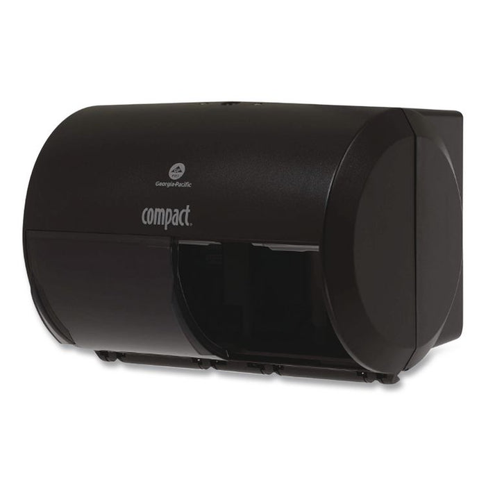 Compact Coreless Side-by-Side Double Roll Tissue Dispenser, 11.5 x 7.63 x 8, Black