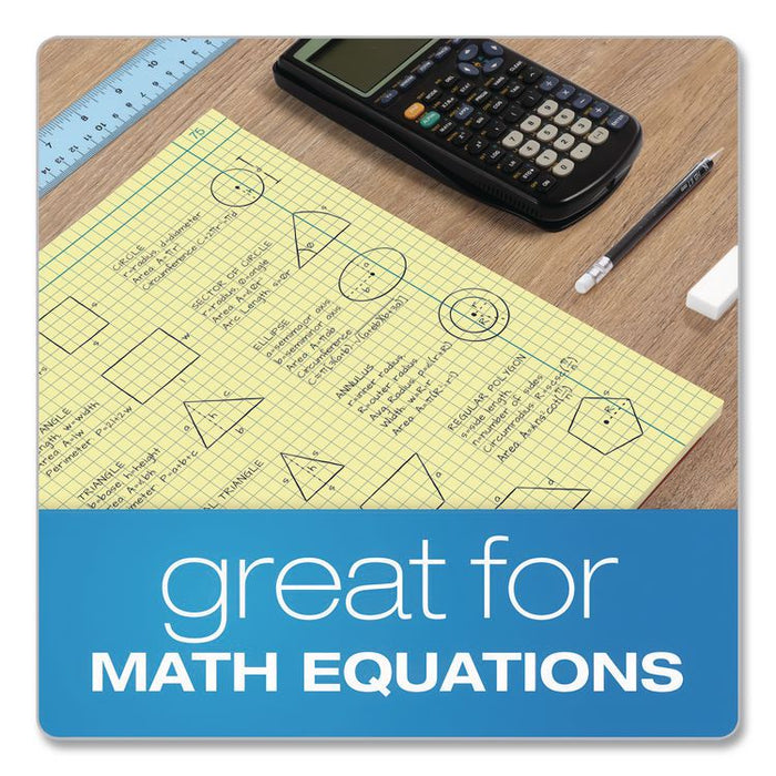 Computation Notebook, Quadrille Rule (4 sq/in), Red Cover, (75) 11.75 x 9.5 Sheets