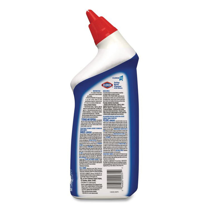 Clorox Pro Toilet Bowl Cleaner with Bleach, Fresh Scent, 24 oz Bottle