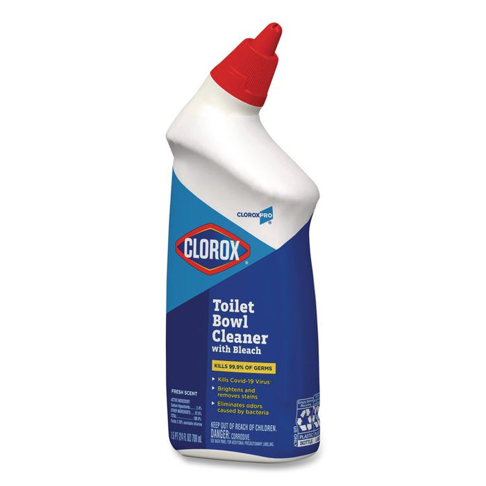 Clorox Pro Toilet Bowl Cleaner with Bleach, Fresh Scent, 24 oz Bottle