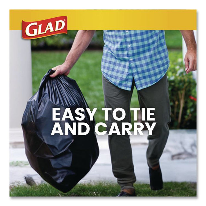 Large Quick-Tie Trash Bags, Tie-Flap, 30 gal, 0.81 mil, 30 x 33, Black, 10 Bags/Box, 12 Boxes/Carton