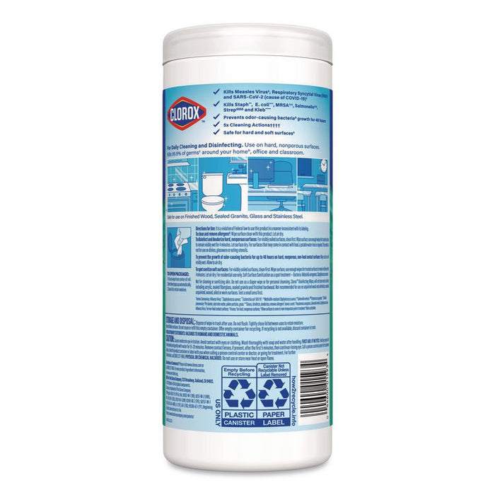 Disinfecting Wipes, Bleach Free Cleaning Wipes, 1-Ply, 7 x 8, Fresh Scent, White, 35/Canister