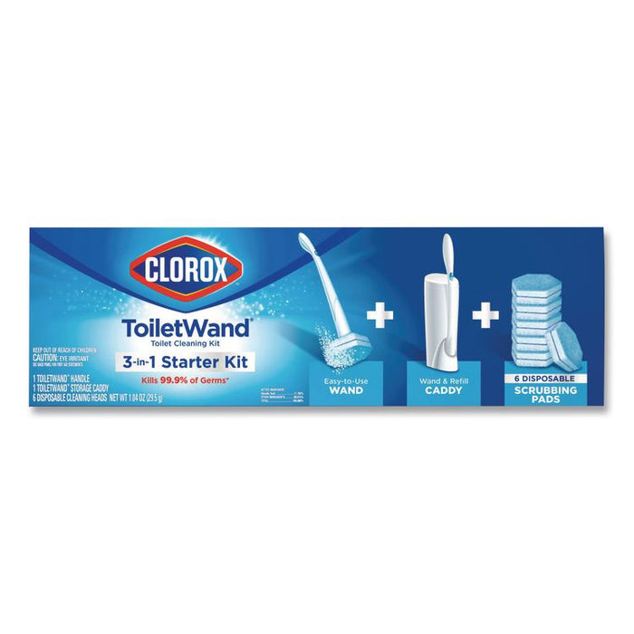 ToiletWand Disposable Toilet Cleaning System: Handle, Caddy and Refills, White