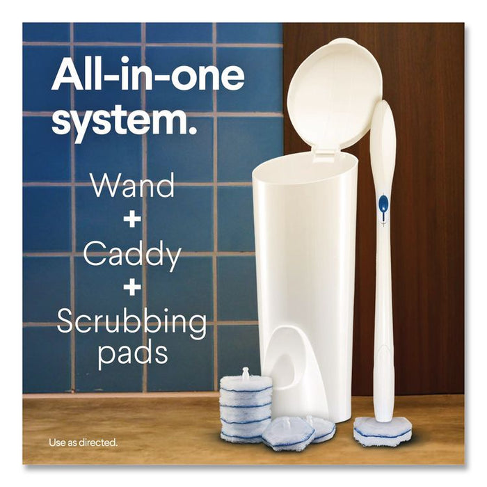 ToiletWand Disposable Toilet Cleaning System: Handle, Caddy and Refills, White