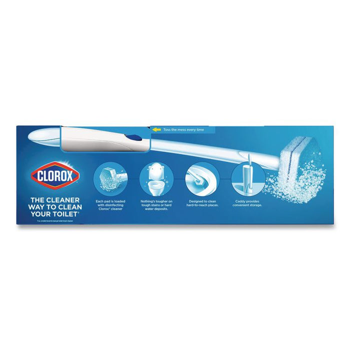 ToiletWand Disposable Toilet Cleaning System: Handle, Caddy and Refills, White, 6/Carton