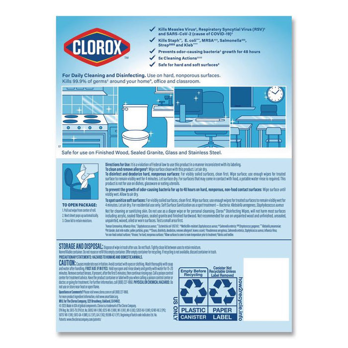 Disinfecting Wipes, 1-Ply, 7 x 8, (1) Fresh Scent/(2) Crisp Lemon, White, 35/Canister, 3 Canisters/Pack