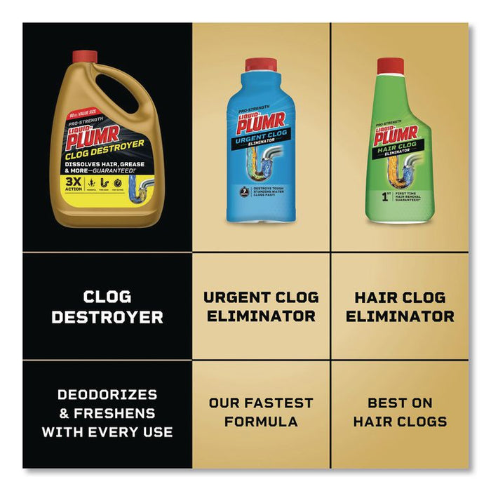 Pro-Strength Full Clog Destroyer Plus PipeGuard, Gel, 80 oz Bottle