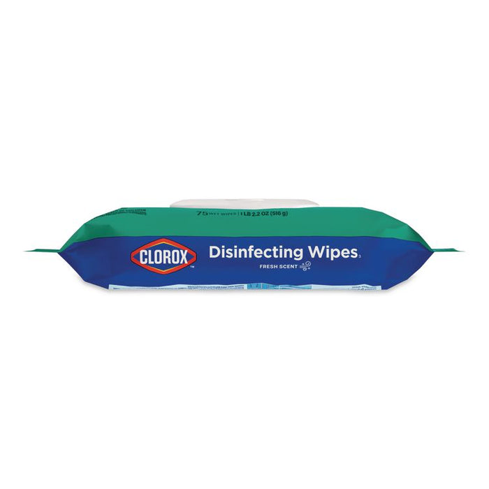 Disinfecting Cleaning Wipes, Flex Pack, 1-Ply, 8 x 7, Fresh Scent, White, 75 Towels/Box, 6 Boxes/Carton