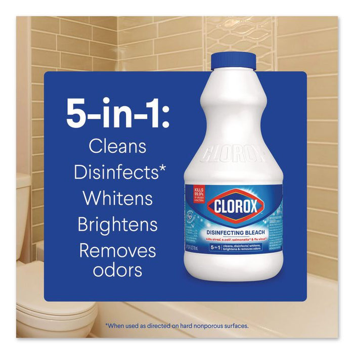 Concentrated Regular Disinfecting Bleach, Unscented, 24 oz Bottle, 12/Carton