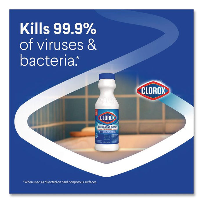 Concentrated Regular Disinfecting Bleach, Unscented, 11 oz Bottle, 28/Carton