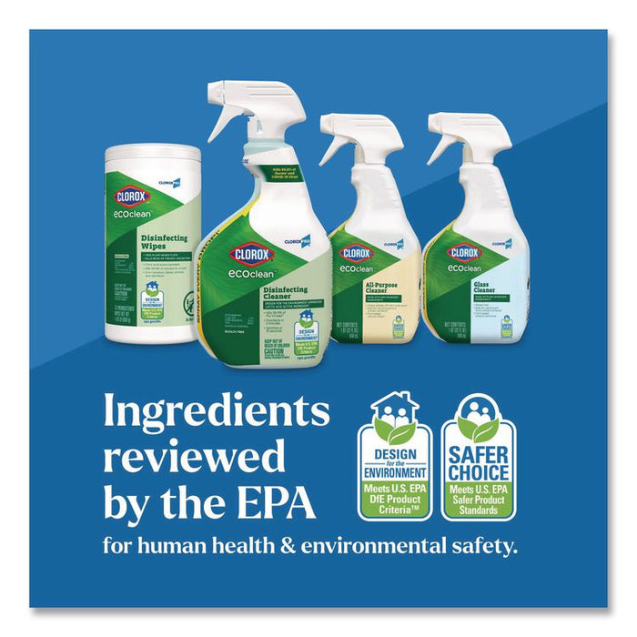 Clorox Pro EcoClean Disinfecting Cleaner, Unscented, 32 oz Spray Bottle, 9/Carton