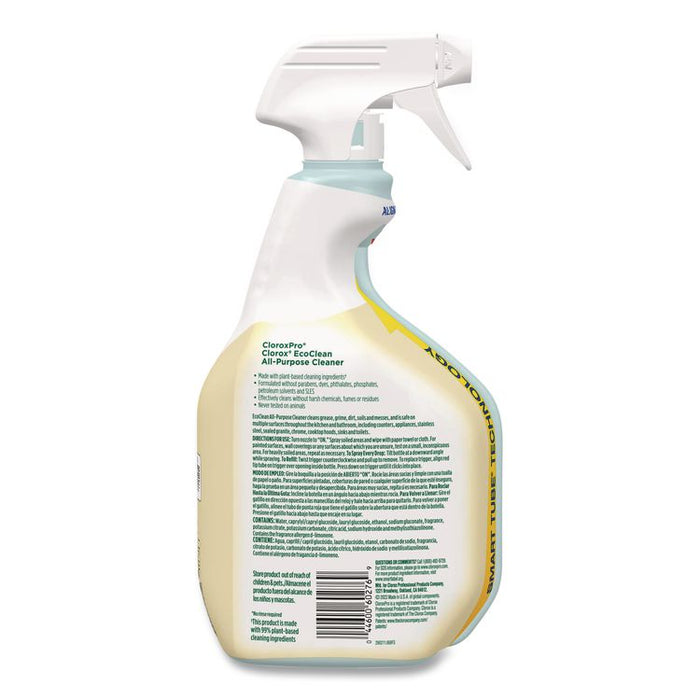 Clorox Pro EcoClean All-Purpose Cleaner, Unscented, 32 oz Spray Bottle, 9/Carton