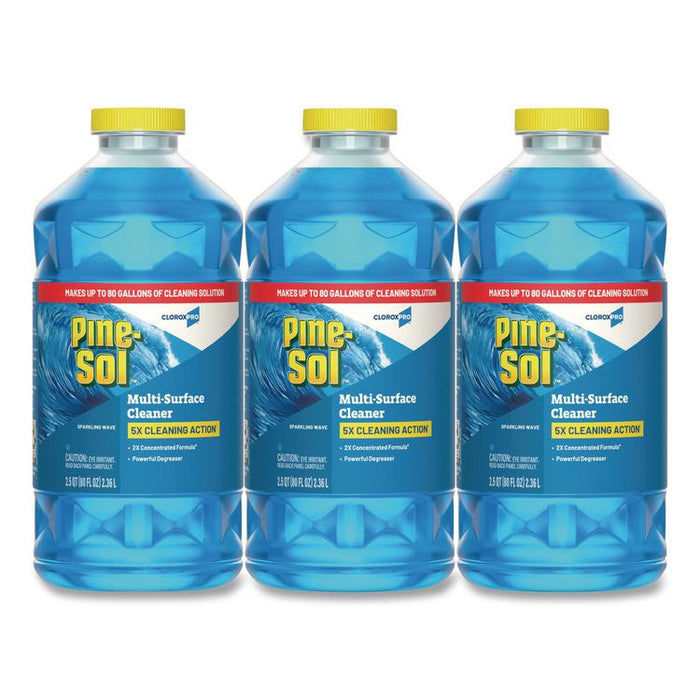 CloroxPro Multi-Surface Cleaner Concentrated, Sparkling Wave Scent, 80 oz Bottle, 3/Carton