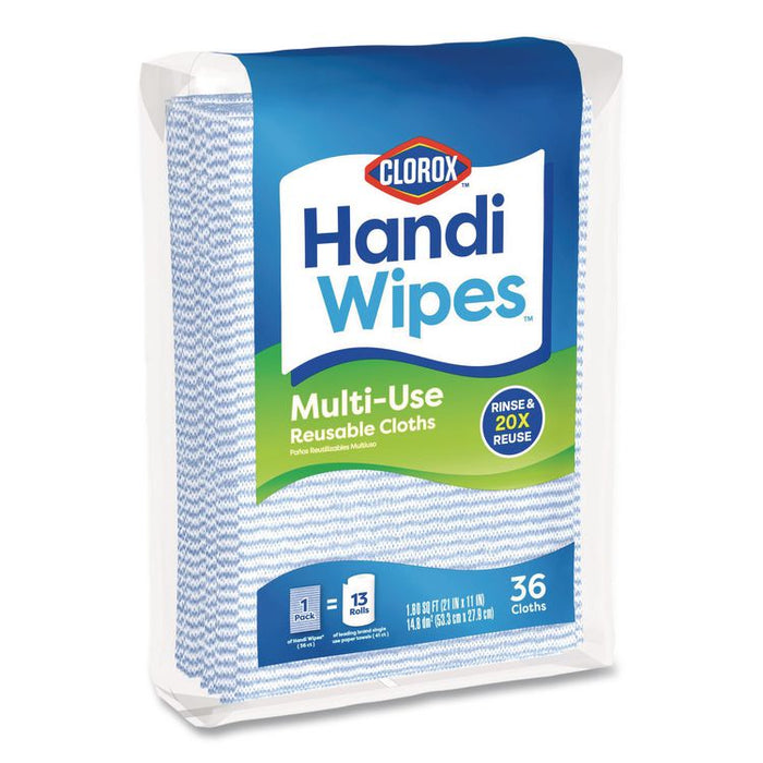 Handi Wipes, 21 x 11, Blue, 36 Wipes/Pack, 4 Packs/Carton