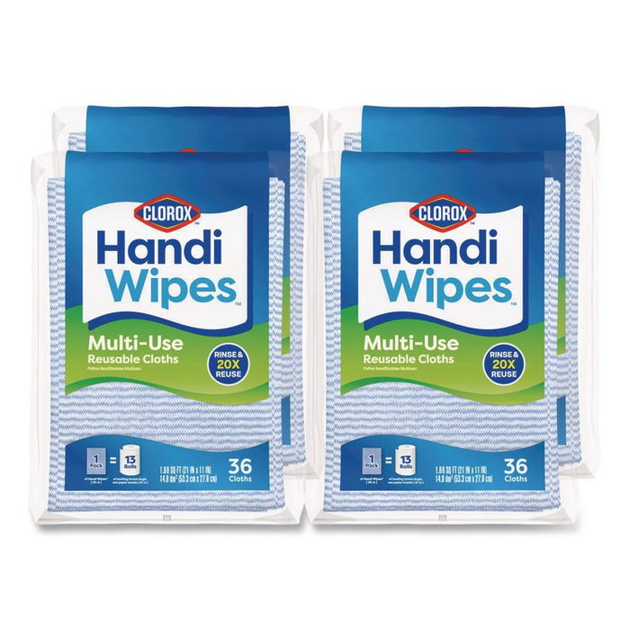 Handi Wipes, 21 x 11, Blue, 36 Wipes/Pack, 4 Packs/Carton