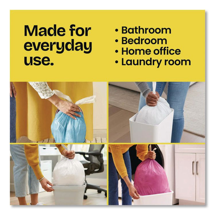 Small Twist-Tie Trash Bags, 4 gal, 0.74 mil, 23 x 21.63, White, 30/Box