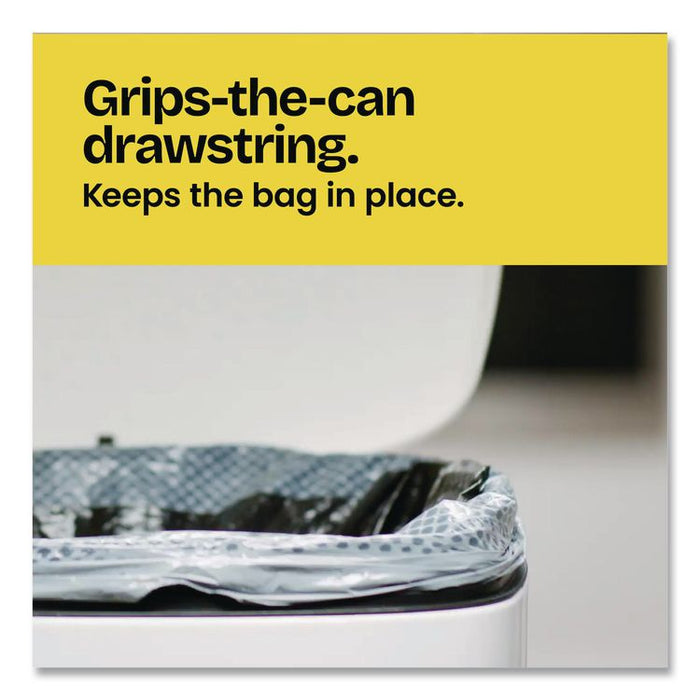 ForceFlex Kitchen Drawstring Trash Bags, 13 gal, Fresh Clean Scent, 24" x 27.38", White, 80 Bags/Box, 3 Boxes/Carton