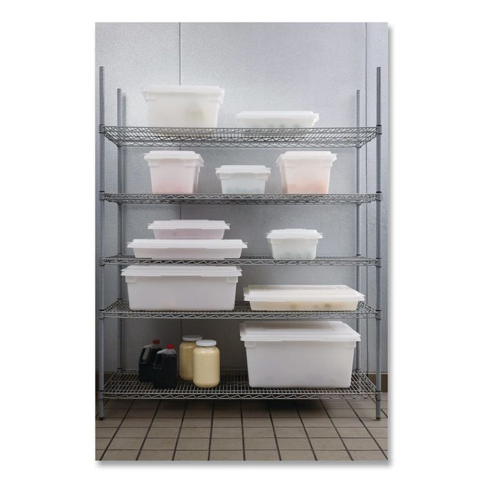 Food/Tote Boxes, 12.5 gal, 18 x 9 x 9, Plastic, White