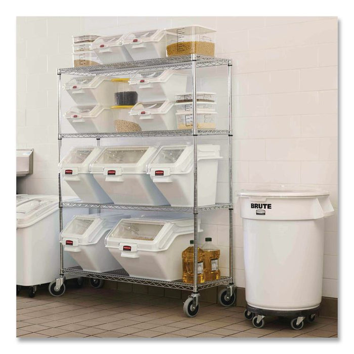 SpaceSaver Square Containers, 8 qt, 8.8 x 8.75 x 8.75, Plastic, Clear