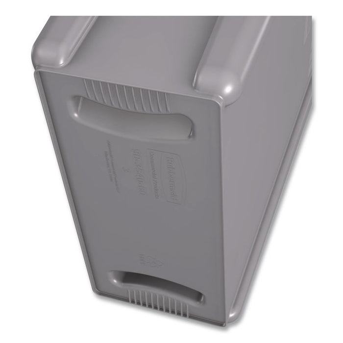 Slim Jim Waste Container, 16 gal, Resin, Dark Green