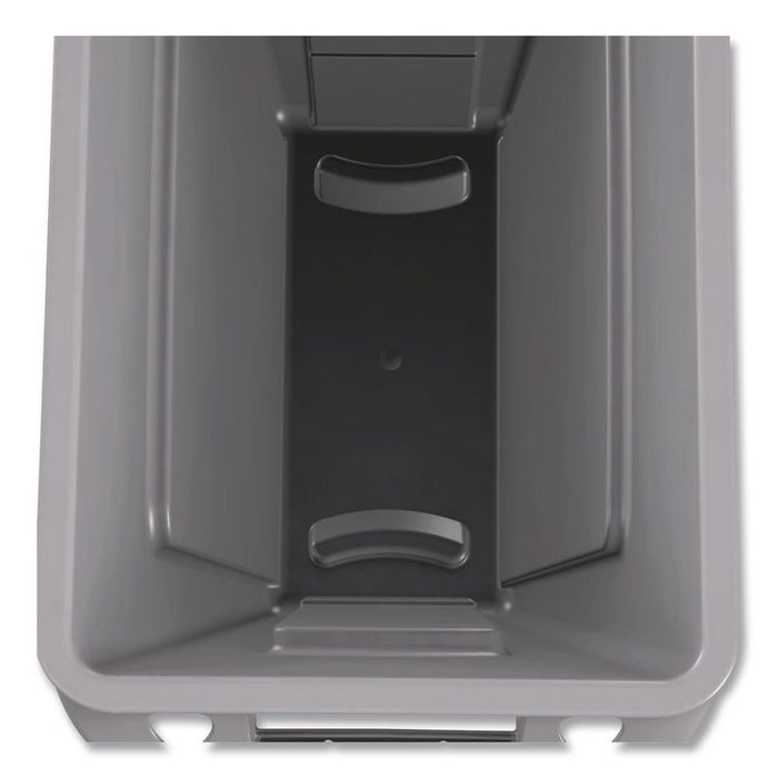 Slim Jim Waste Container, 16 gal, Resin, Dark Green