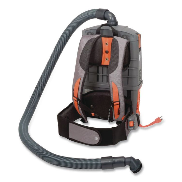 HushTone Backpack Vacuum, 6 qt Tank Capacity, Gray/Orange
