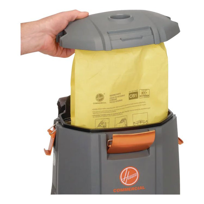 HushTone Backpack Vacuum, 6 qt Tank Capacity, Gray/Orange