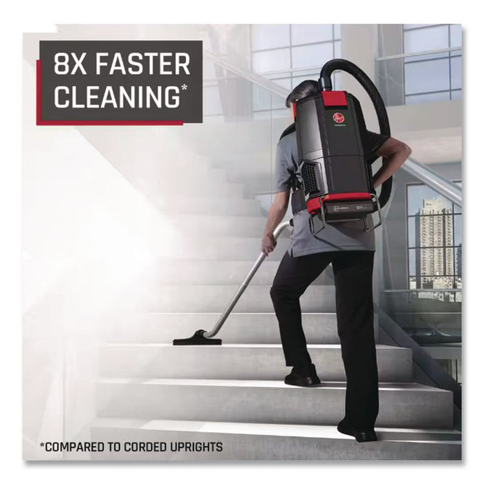 HVRPWR 40V Cordless Backpack Vacuum, Battery Sold Separately, 6 qt Tank Capacity, Black/Red