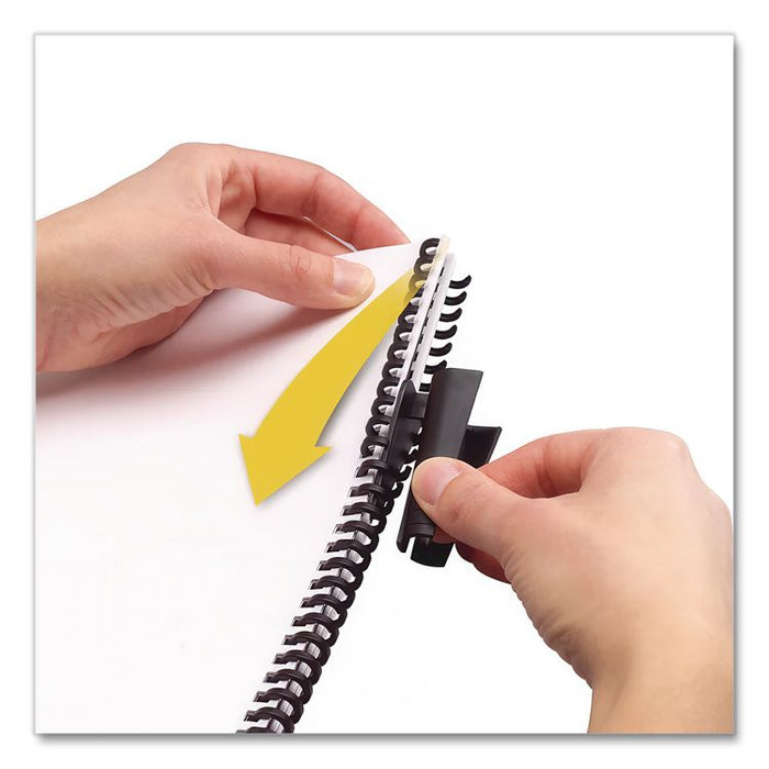ProClick Easy Edit Spines for 11 x 8.5 Documents, 32 Rings, 0.5" (85-Sheet) Capacity, Black, 25/Pack