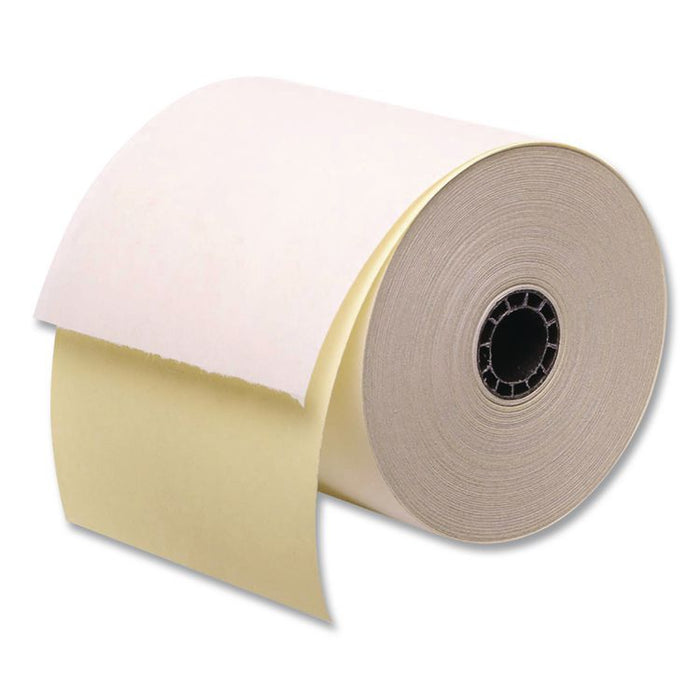 Impact Printing Carbonless Paper Rolls, 2.75" x 90 ft, White/Canary, 50/Carton