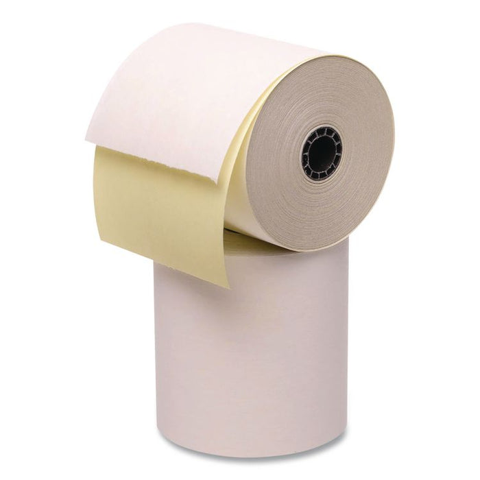 Impact Printing Carbonless Paper Rolls, 2.75" x 90 ft, White/Canary, 50/Carton