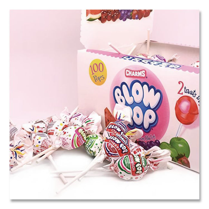 Blow Pops, 0.8 oz, Assorted Fruity Flavors, 100/Box