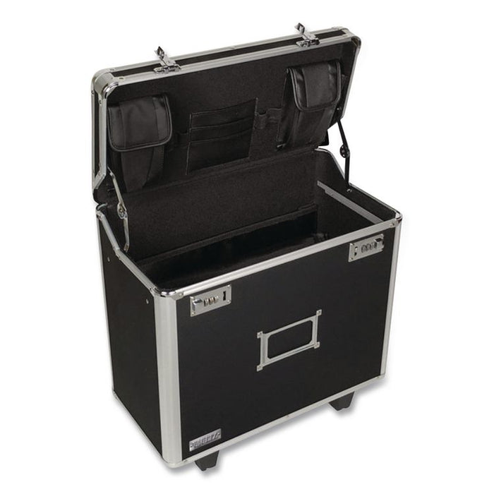 Locking Mobile Rolling Business Case, Fits Devices Up to 16", Aluminum/Chrome/Fiberboard, 10 x 16 x 15, Black