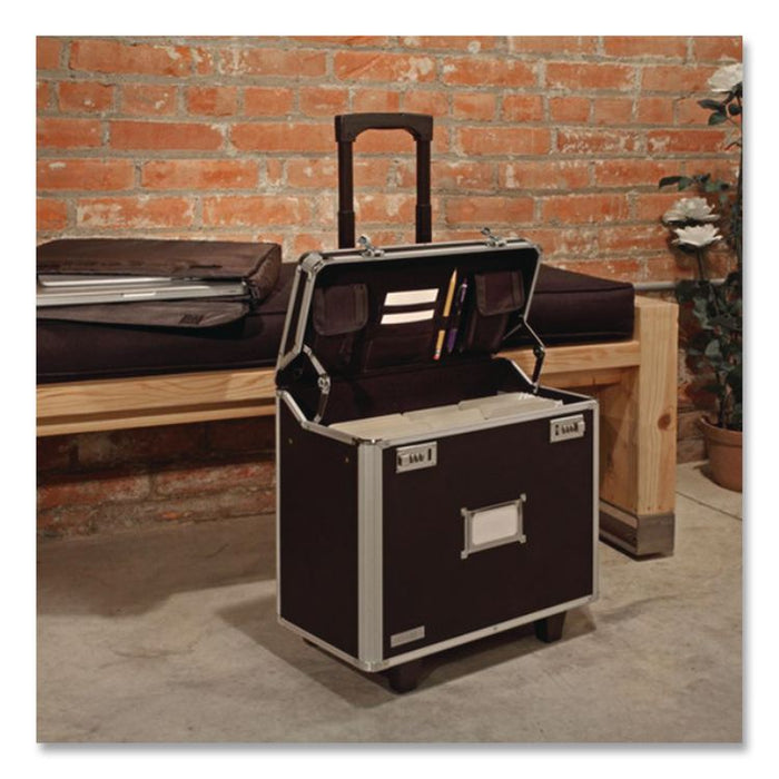 Locking Mobile Rolling Business Case, Fits Devices Up to 16", Aluminum/Chrome/Fiberboard, 10 x 16 x 15, Black