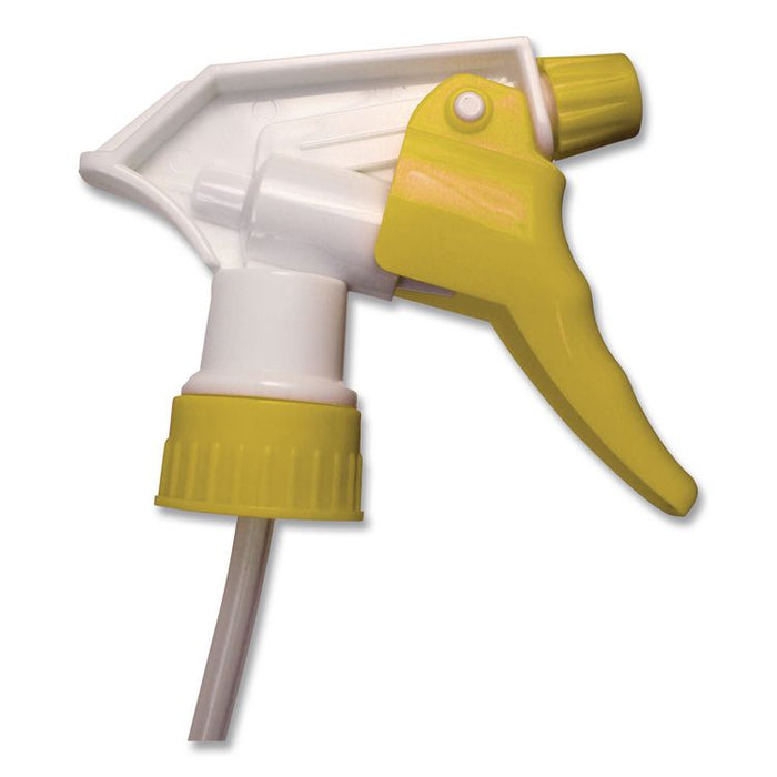 Chemical Resistant Trigger Sprayer, 9.88" Tube, Fits 32 oz Bottles, Yellow/White