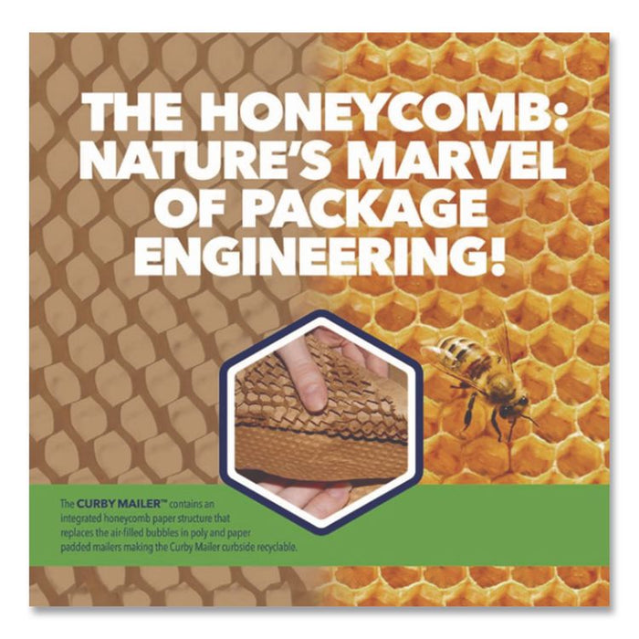 Curby Mailer Self-Sealing Recyclable Mailer, Paper Padding, Self-Adhesive, #5, 11.38 x 15.5, 30/Carton