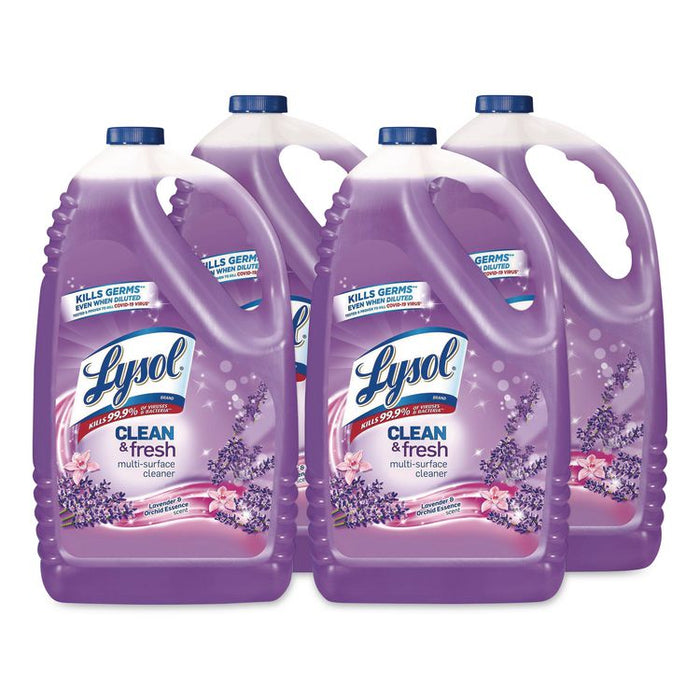Clean and Fresh Multi-Surface Disinfectant Cleaner, Lavender and Orchid Essence, 144 oz Bottle, 4/Carton