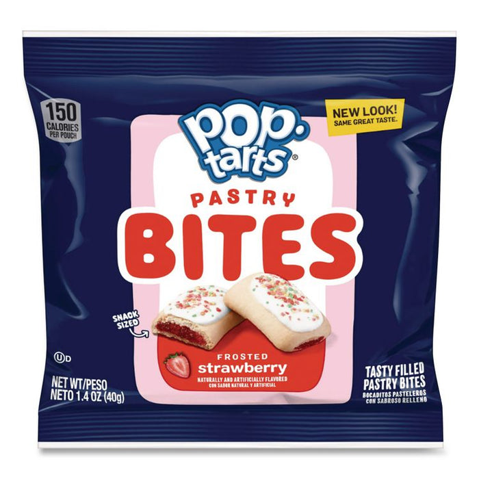 Pop Tarts Bites, Frosted Strawberry, 3.5 oz Bag, 6/Carton