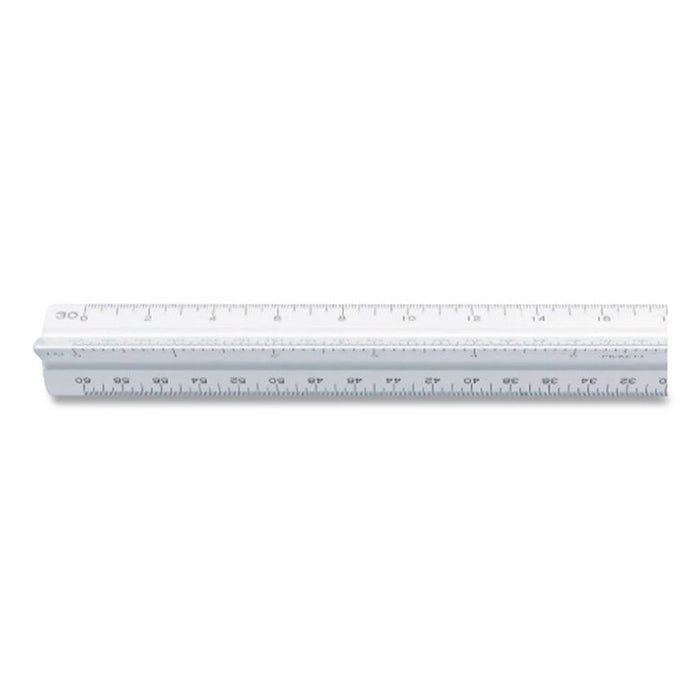 Triangular Scale, Plastic, 12" Long, Architectural, White