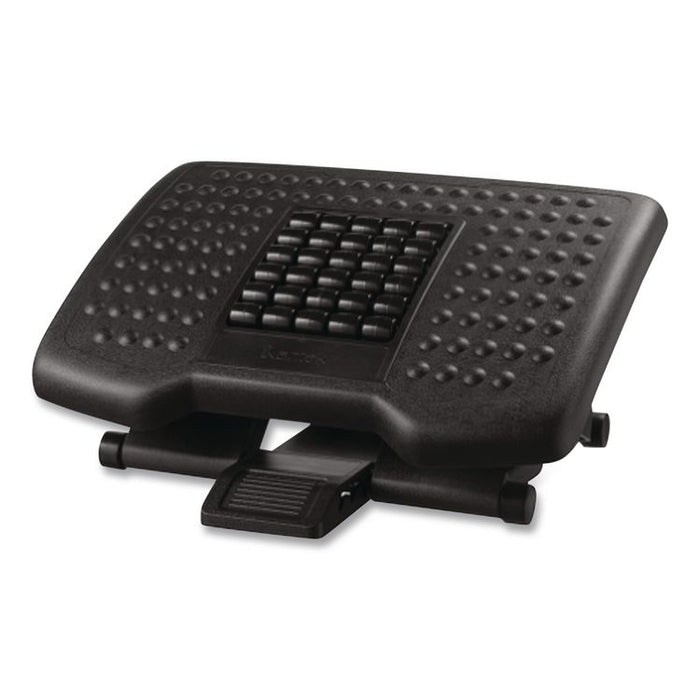 Premium Adjustable Footrest with Rollers, Plastic, 18w x 13d x 4 to 6.5h, Black