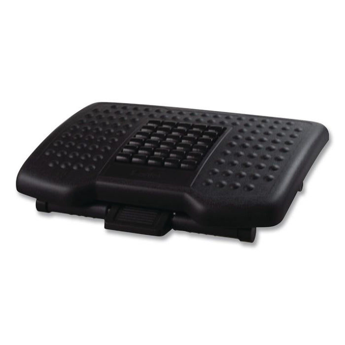 Premium Adjustable Footrest with Rollers, Plastic, 18w x 13d x 4 to 6.5h, Black