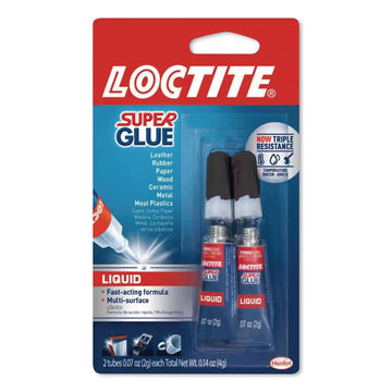 Super Glue Liquid Tubes, 0.07 oz, Dries Clear, 2/Pack