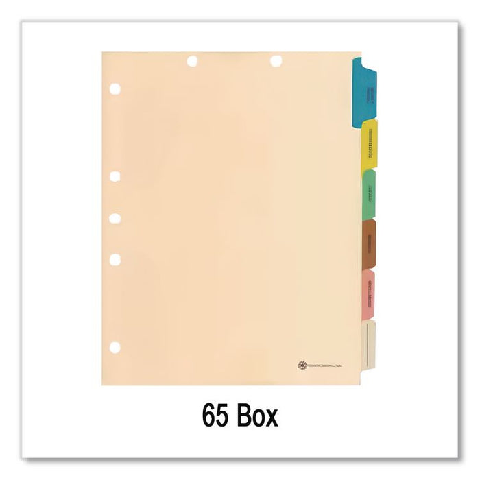 6-Tab Medical Chart Indexes, Side Tab, Assorted Medical, Manila, 65/Box