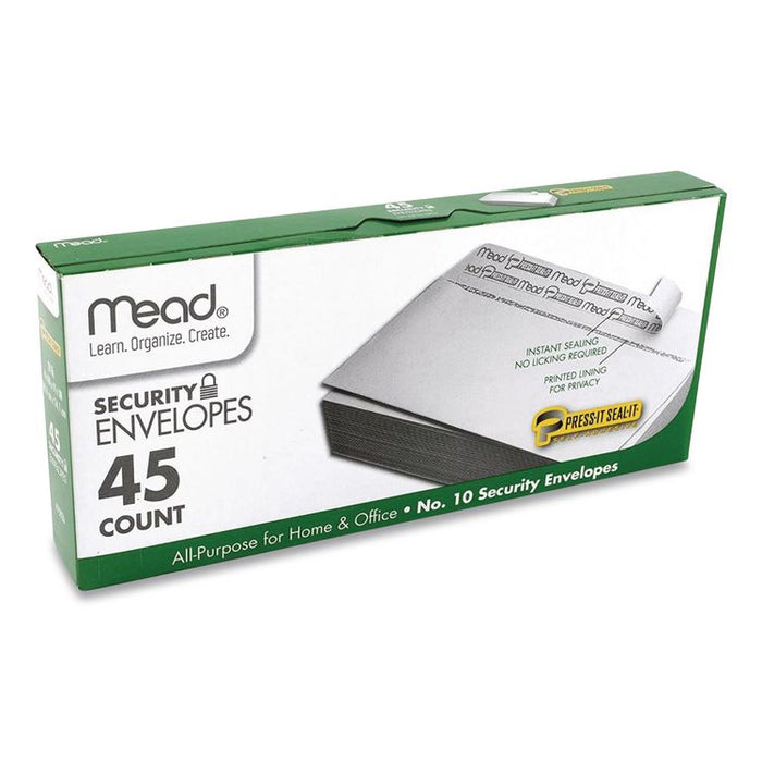 Press-it Seal-it Self-Adhesive Security Envelope, #10, Monarch Flap, Self-Adhesive Closure, 4.25 x 9.13, White, 45/Box