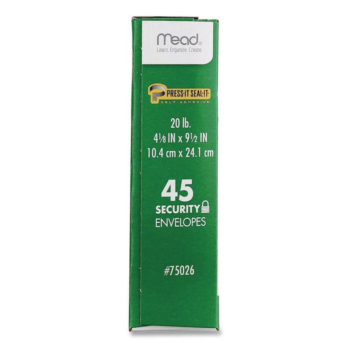 Press-it Seal-it Self-Adhesive Security Envelope, #10, Monarch Flap, Self-Adhesive Closure, 4.25 x 9.13, White, 45/Box