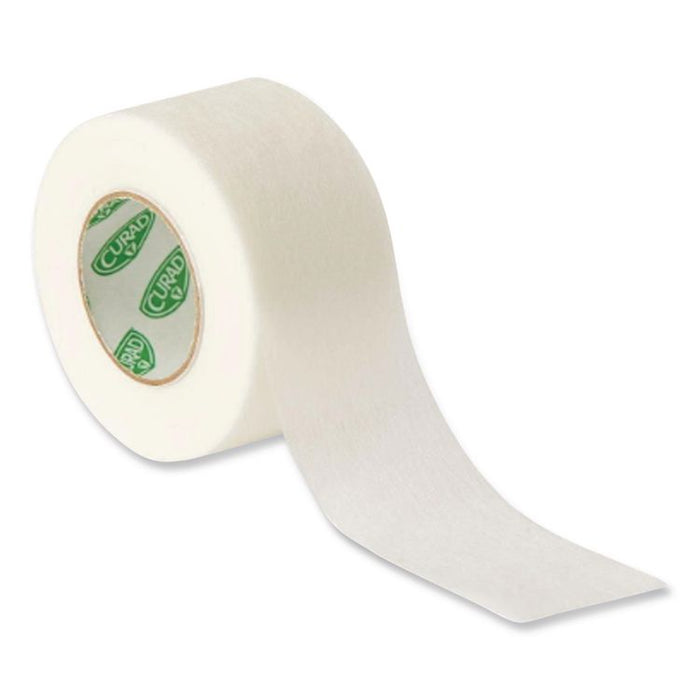 Paper Adhesive Tape, Medium-Duty, 1" x 10 yds, White, 12/Pack