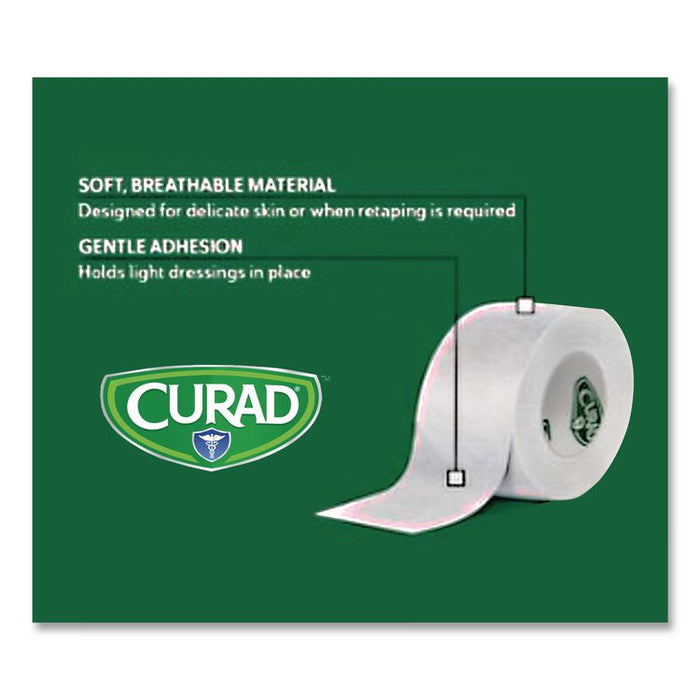 Paper Adhesive Tape, Medium-Duty, 1" x 10 yds, White, 12/Pack