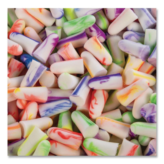 SparkPlugs Single-Use Earplugs with PlugStation Dispenser, 33 dB NRR, Randomly Assorted Color Bullet Plugs, 500 Pairs/Box