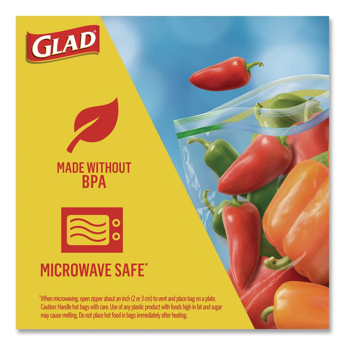 Zipper Food Storage Plastic Bags, Gallon Size, 10.75 x 10.38, Clear, 15 Bags